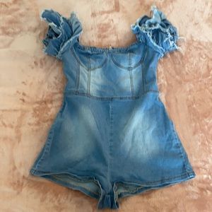 Denim romper/play suit